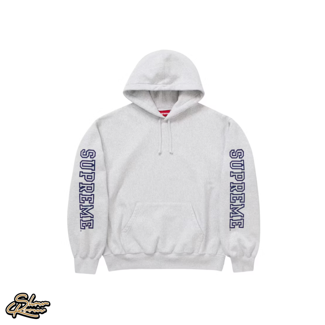 Supreme Collegiate Sleeve Hoodie Ash Grey ShowRoom Atlanta