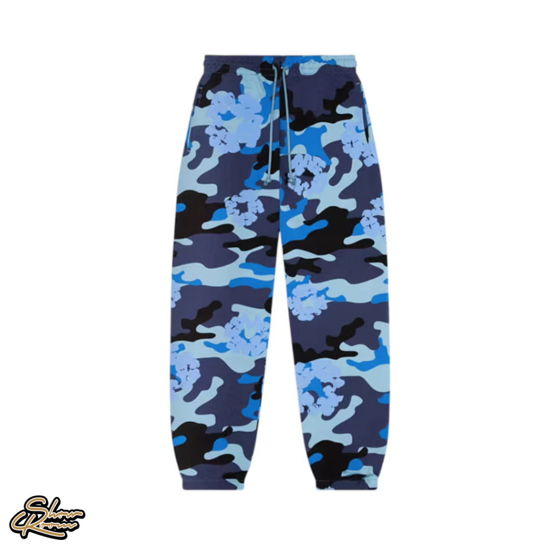 Essentials Poplin slaapbroek voor dames, diepblauwe bloemen Camo Essentials Poplin slaapbroek voor dames, diepblauwe bloemen Camo