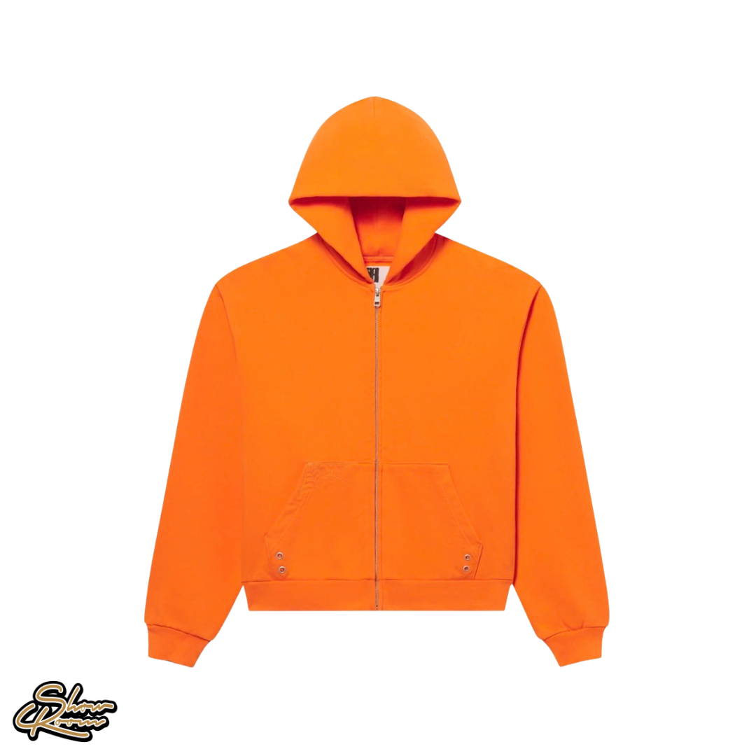 Sp5der Overprint Zip Up Hoodie 