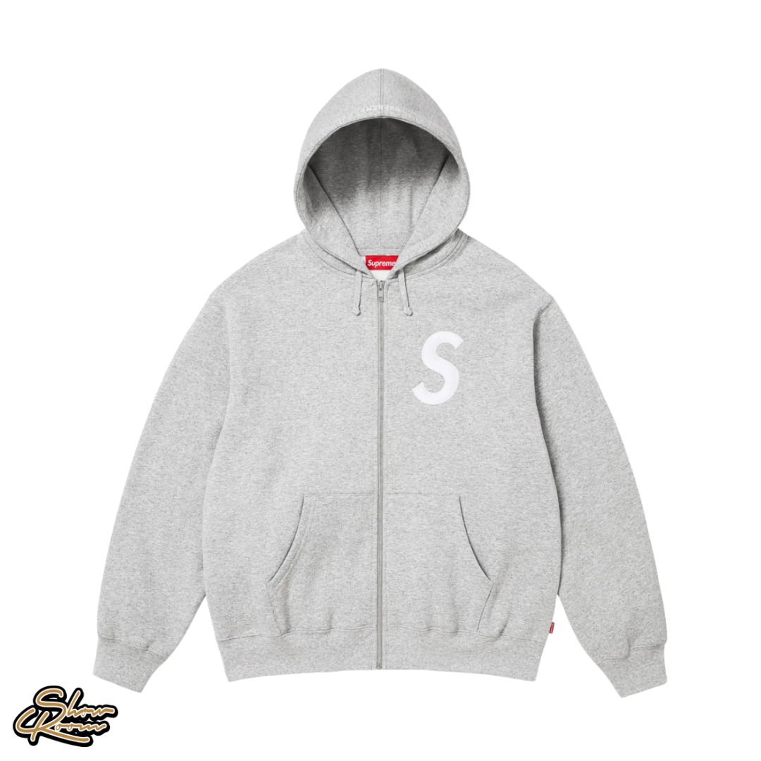 Supreme S Logo Zip Up “Heather Grey”