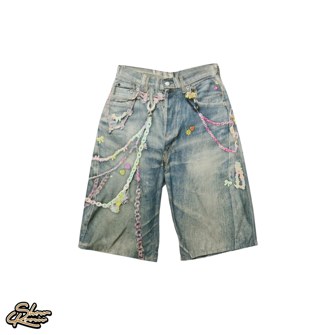 Acne Studios Keychain Denim Shorts 