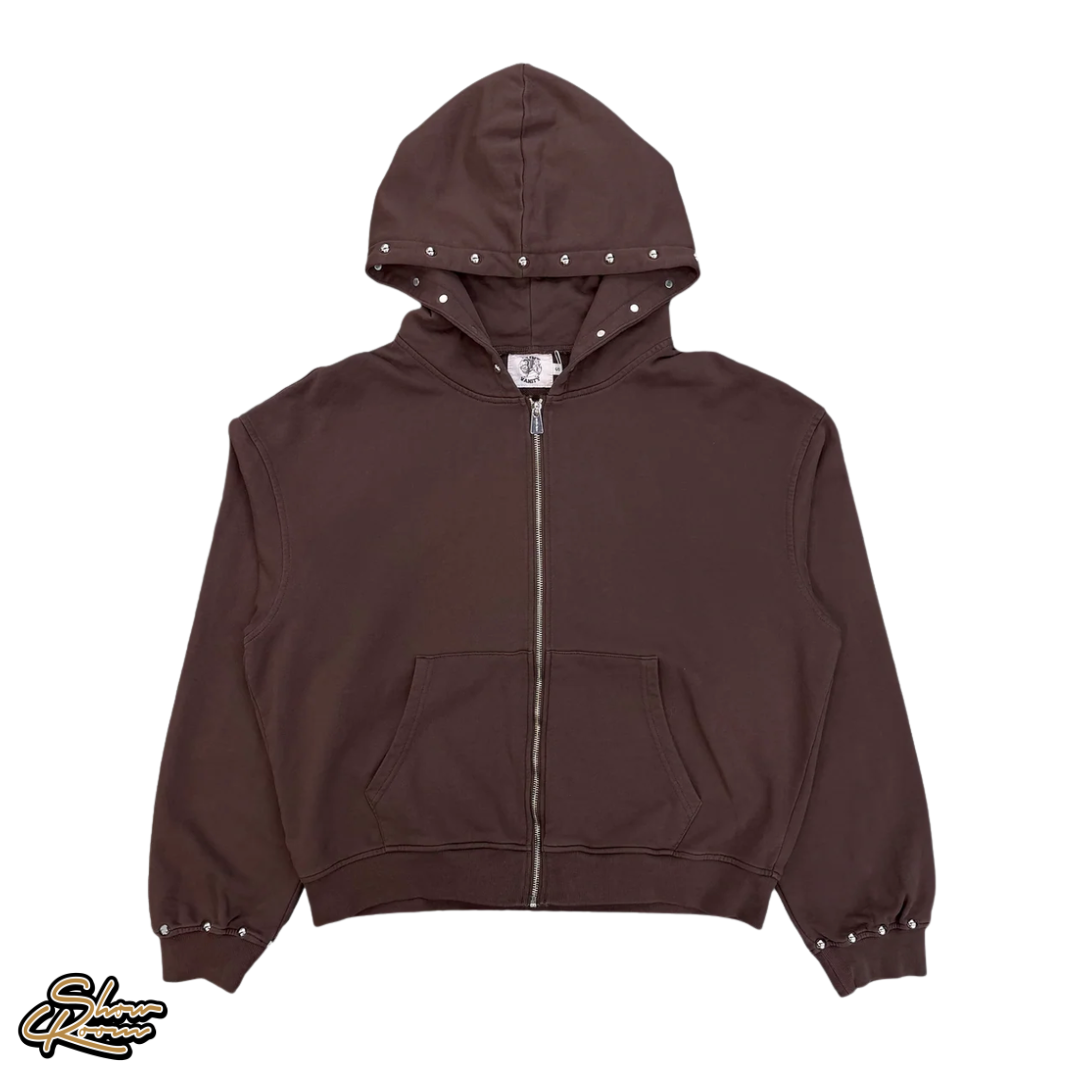 Saint Vanity Studded Zip Up Hoodie 