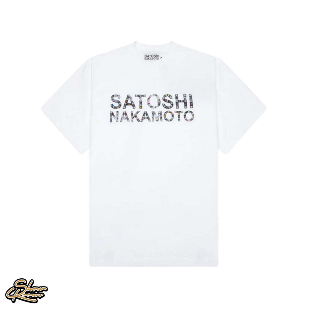 Satoshi Nakamoto Pearl Studded Logo Tee 