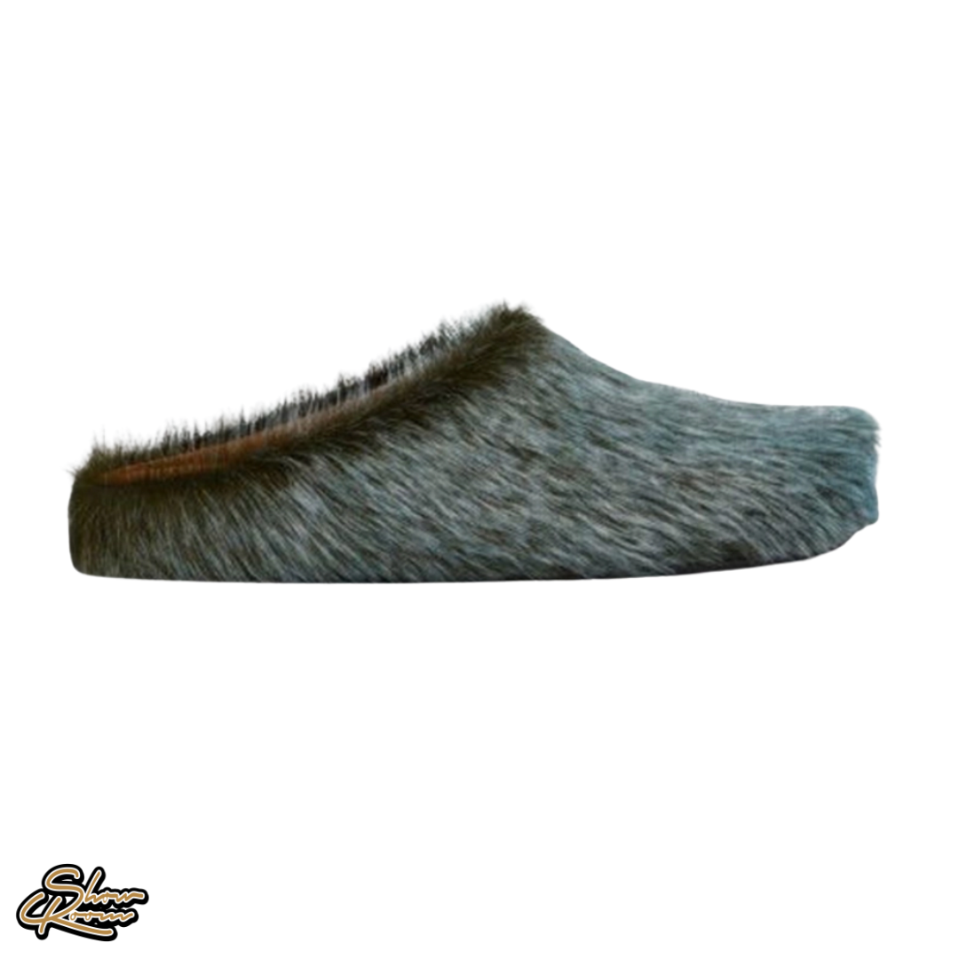 Marni Calf Hair Fussbett Sabot Slipper 