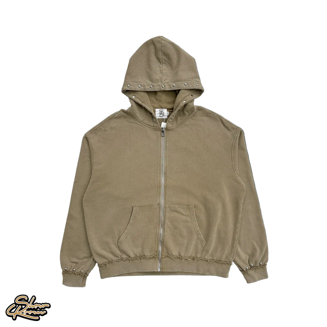 Saint Vanity Terry Studded Zip Up 