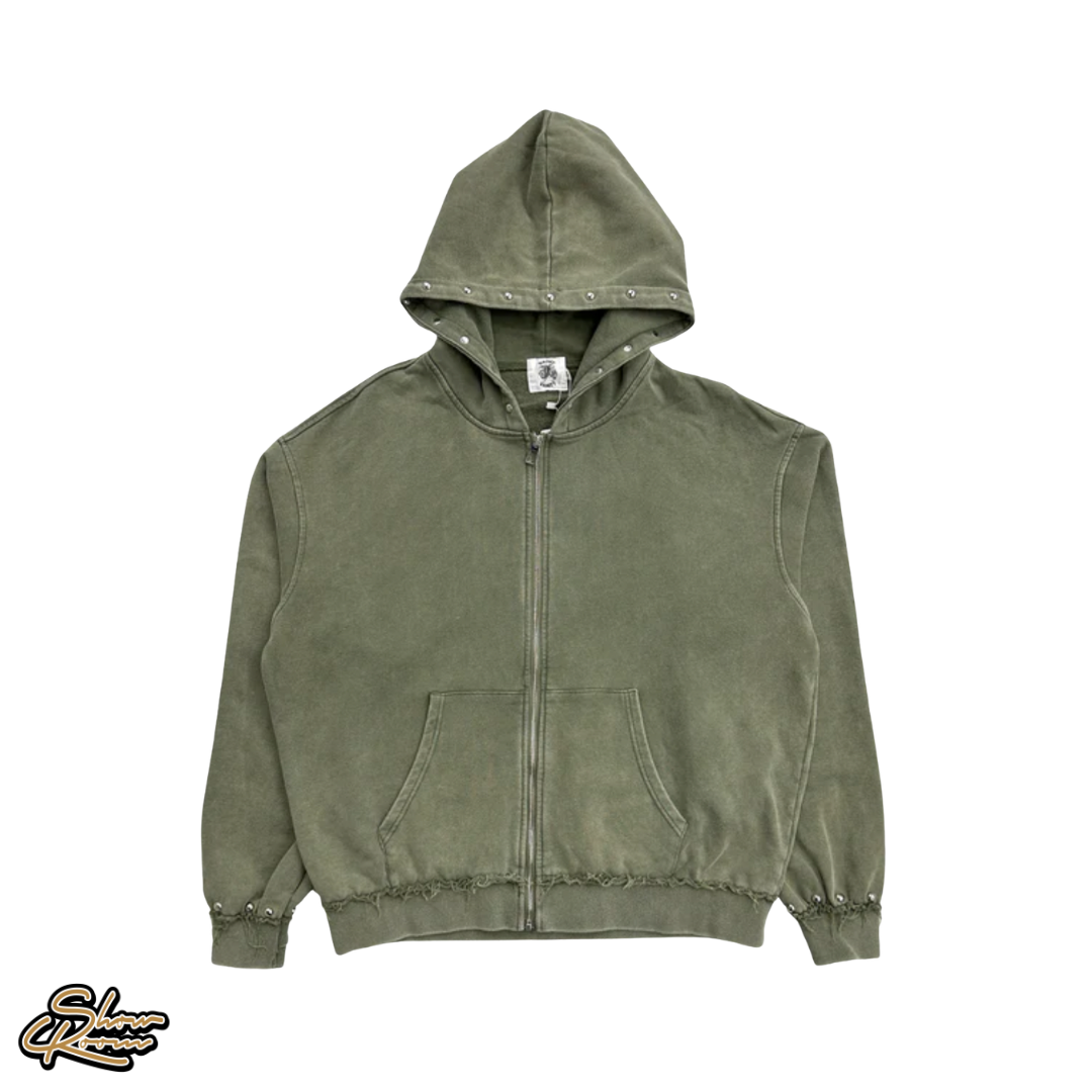 Saint Vanity Terry Studded Zip Up 