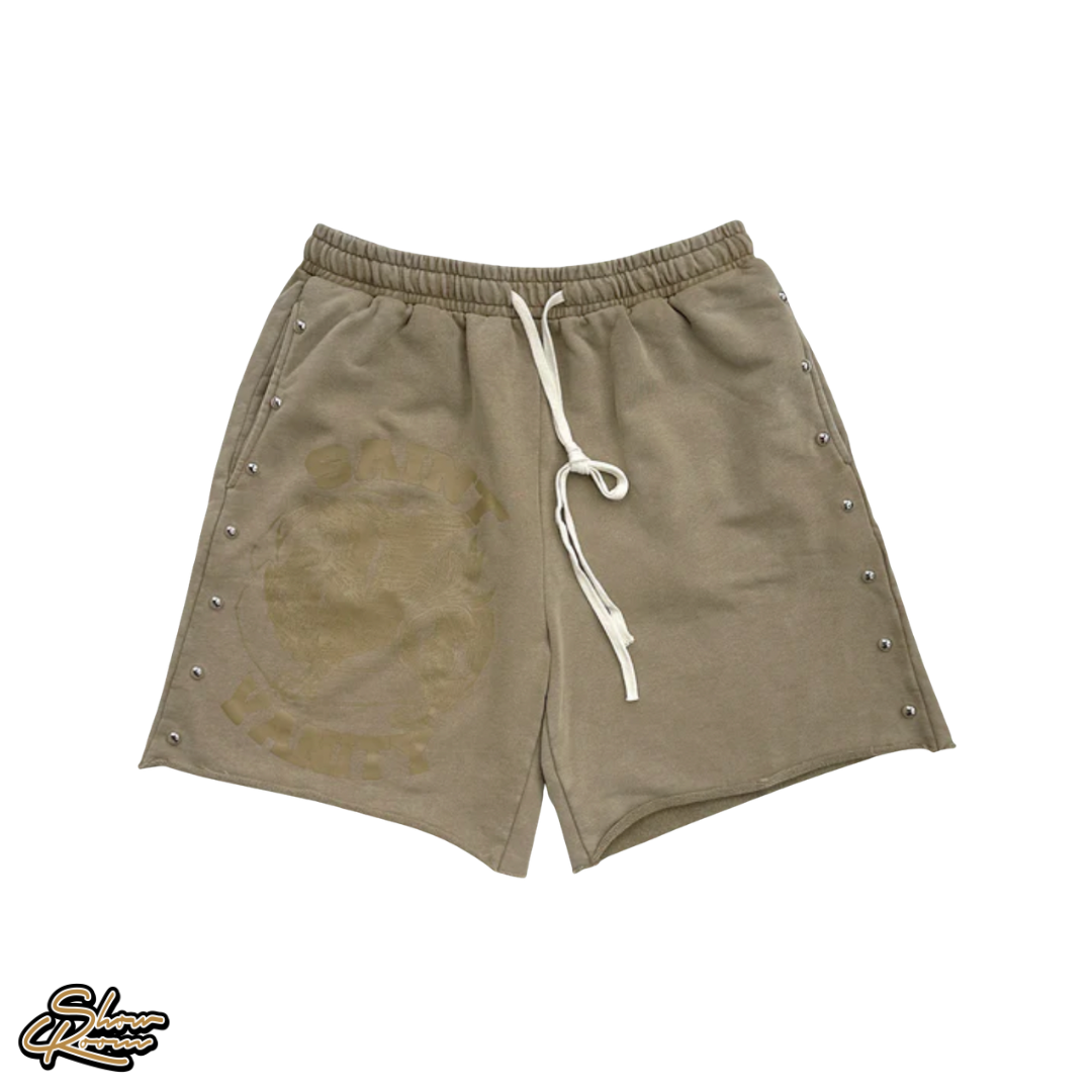 Saint Vanity Terry Studded Shorts 