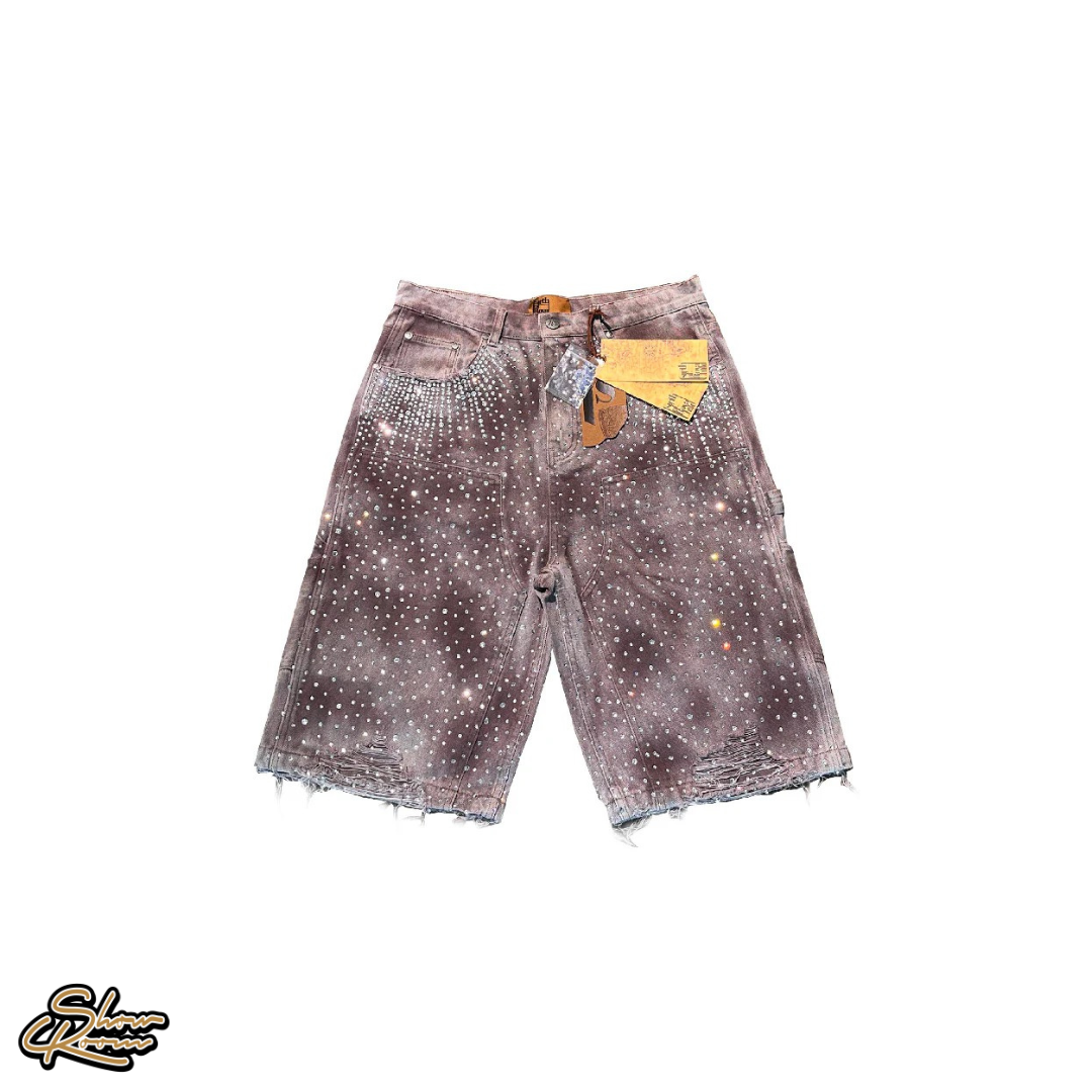 Birth Of Royal Child Redial Washed 20k Swarovski Diamond Shorts 