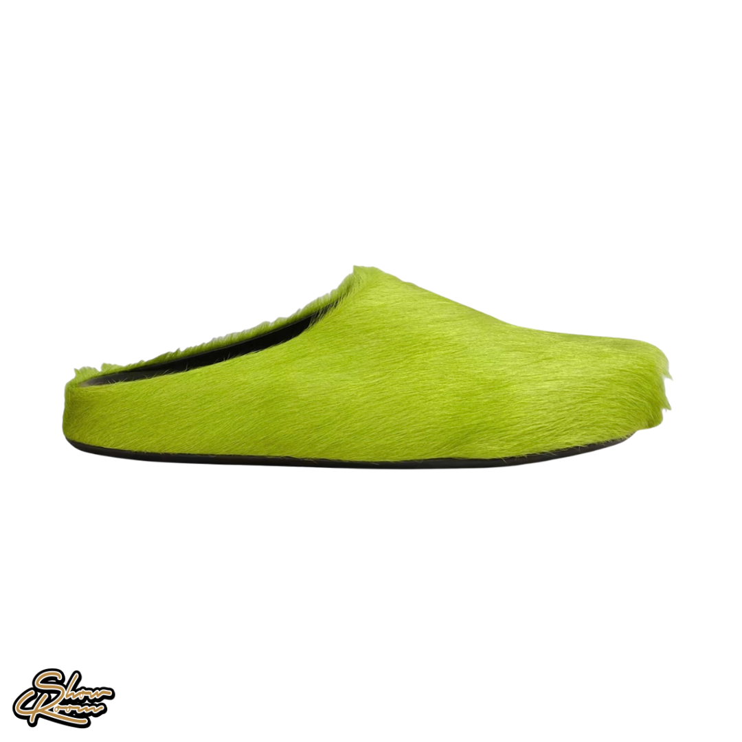 Marni Calf Hair Fussbet Sabot Slippers 