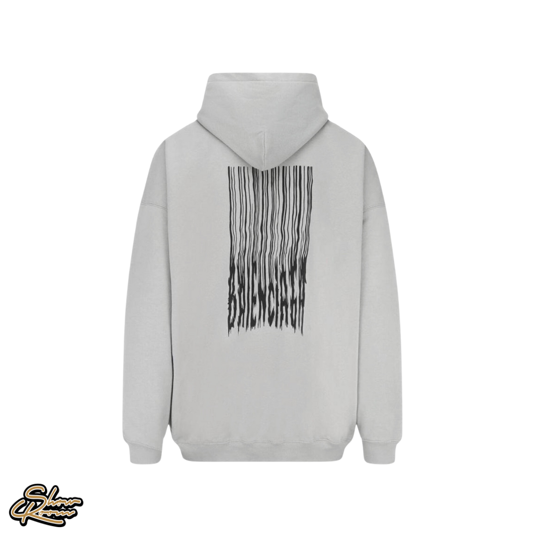 Balenciaga Barcode Logo Fleece Boxy Hoodie Balenciaga Barcode Logo Fleece Boxy Hoodie