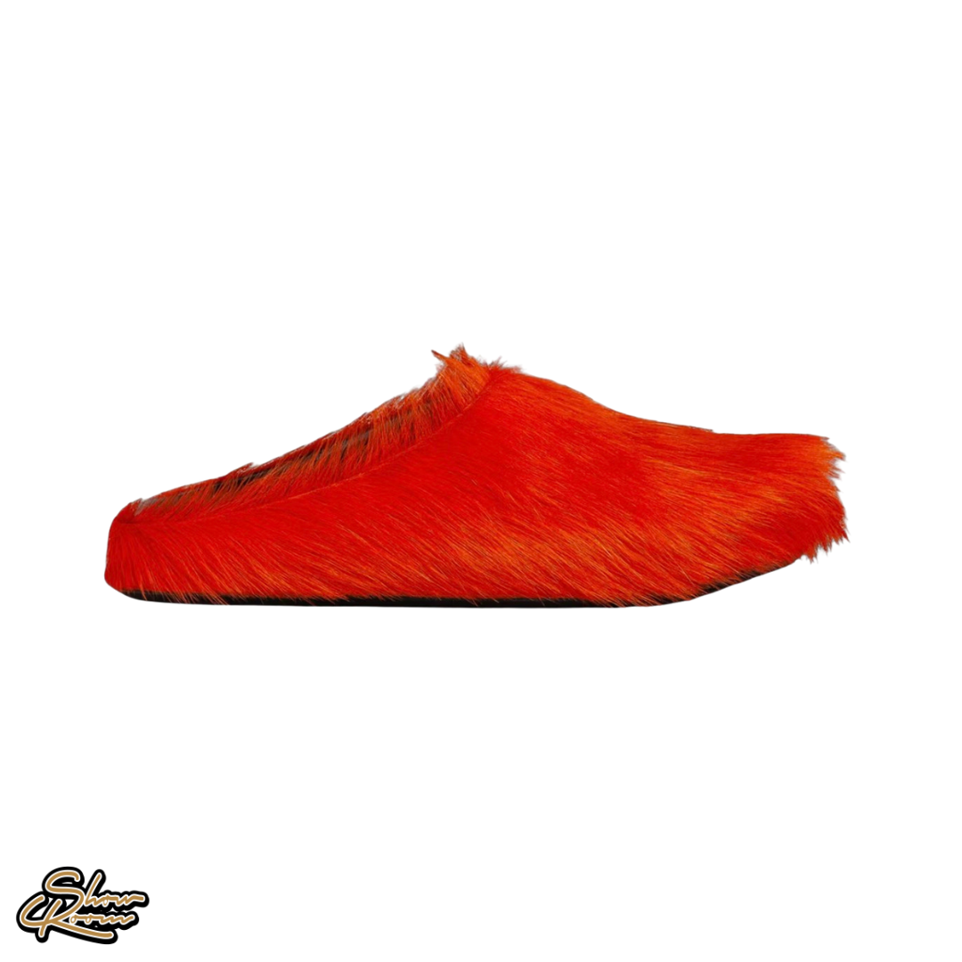Marni Calf Hair Fussbet Sabot Slippers 