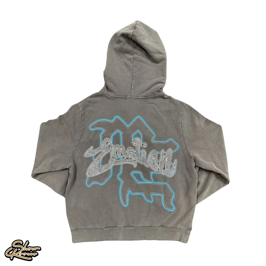 Mixed Emotions Rhinestone Zip Up Hoodie 