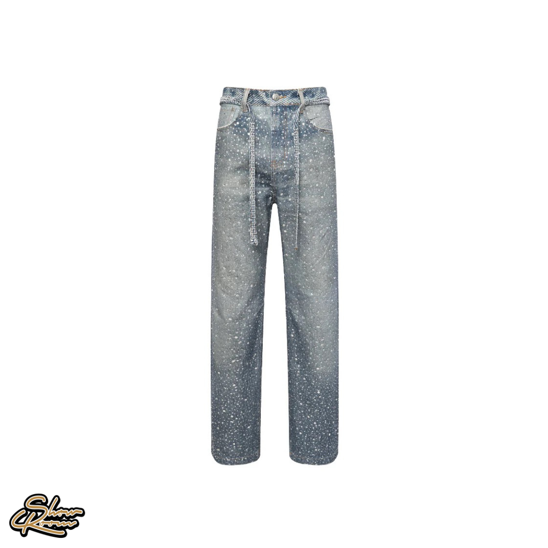 Birth Of Royal Child 3D Printing Washed 20k Swarovski Diamond Boro Denim 