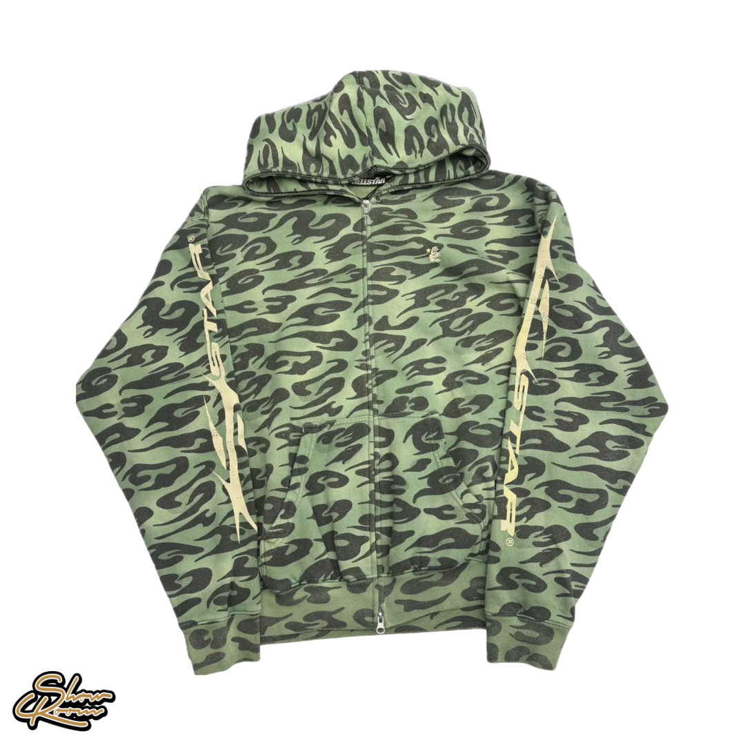 Hellstar Cheetah Zip Up “Green”