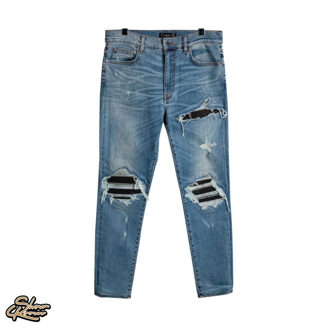 AMIRI MX1 Patchwork Leather Jeans 