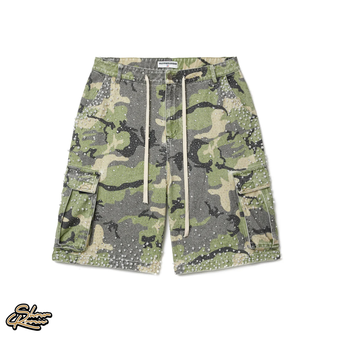 Vale Forever Soulja Rhinestone Camo Cargo Shorts 
