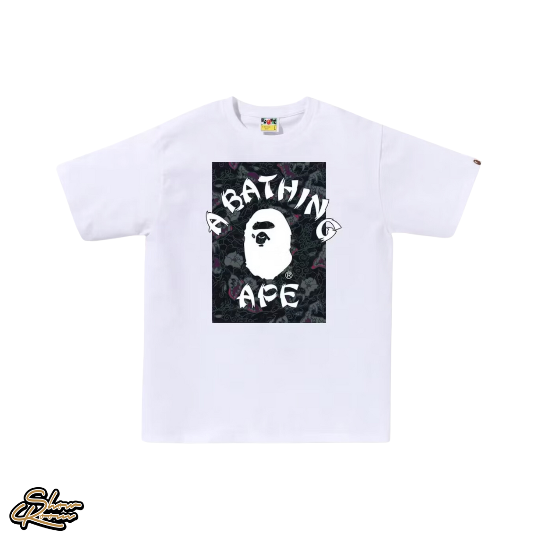 Bape Japanese Tattoo Camo On College Tee 