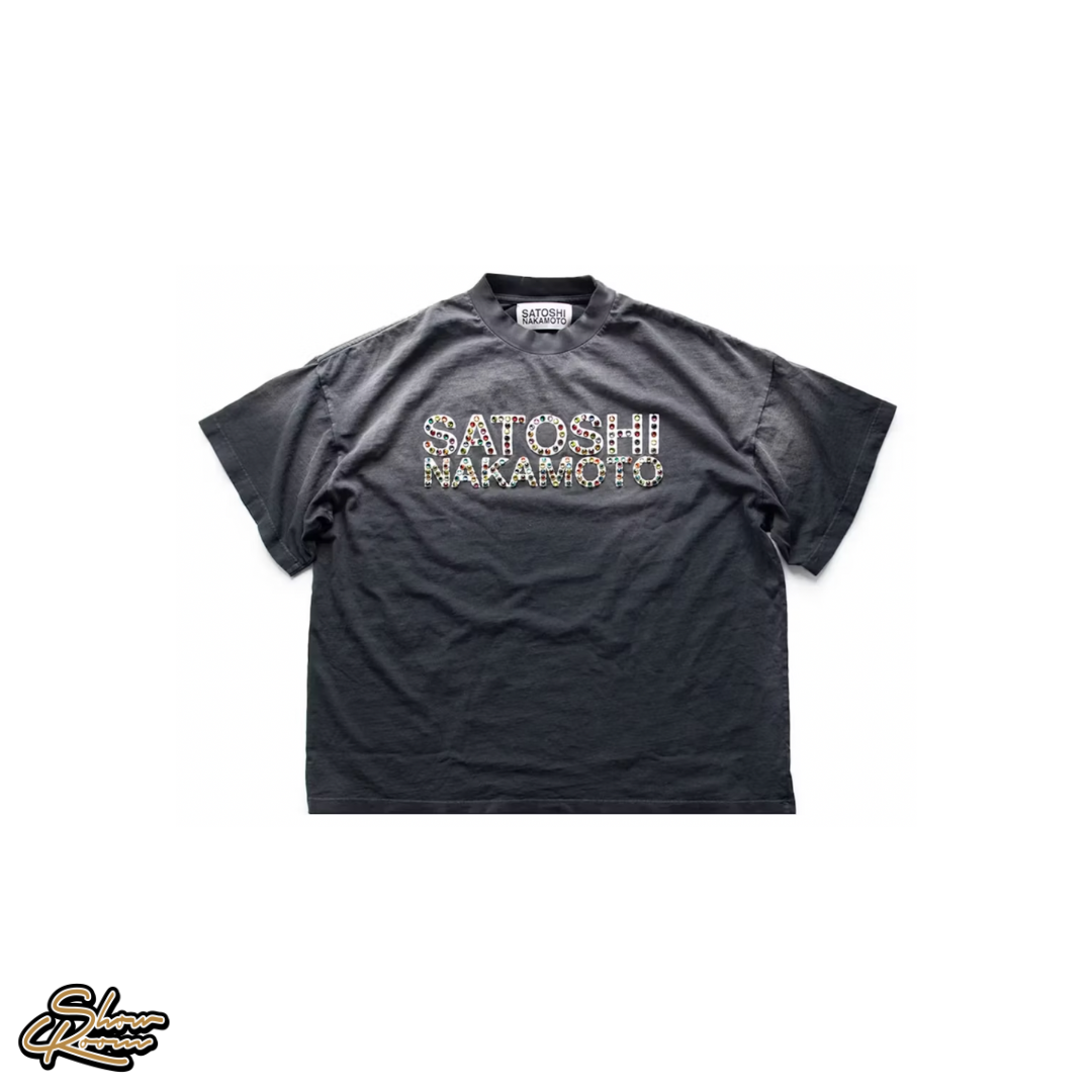 Satoshi Nakamoto Studded Logo Tee 