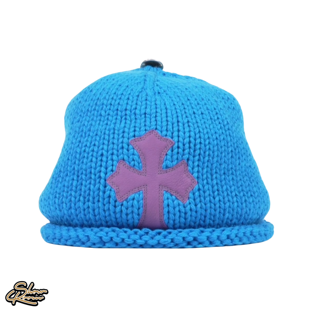 Chrome Hearts Leather Patch Cashmere Knit Beanie 