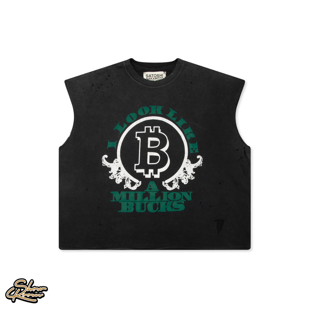 Satoshi Nakamoto Million Bucks Cutoff Tee 