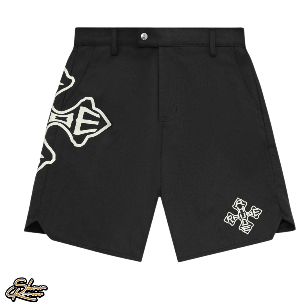 Rhude Cross Logo Twill Shorts 
