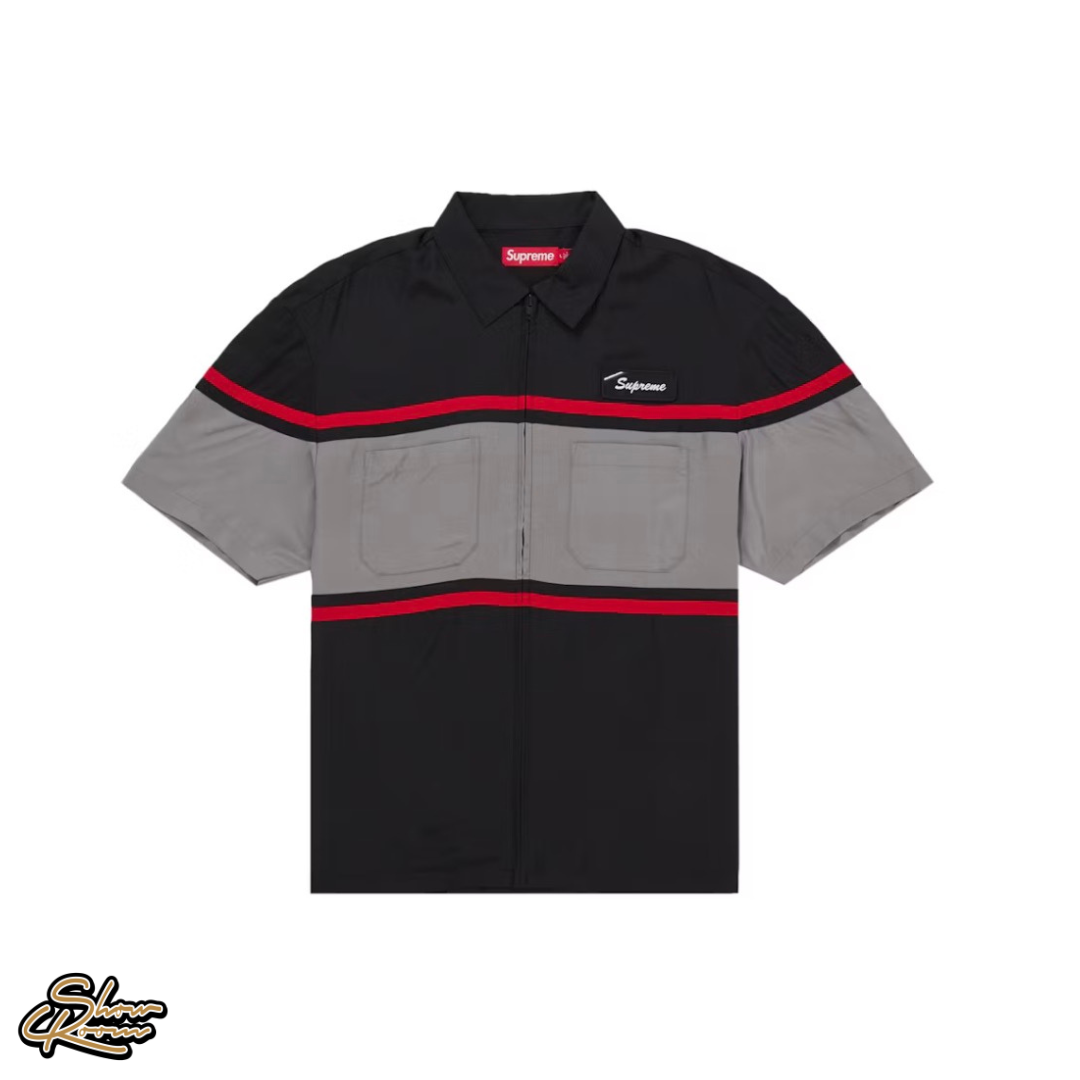 Supreme Silk Zip Up Shirt 