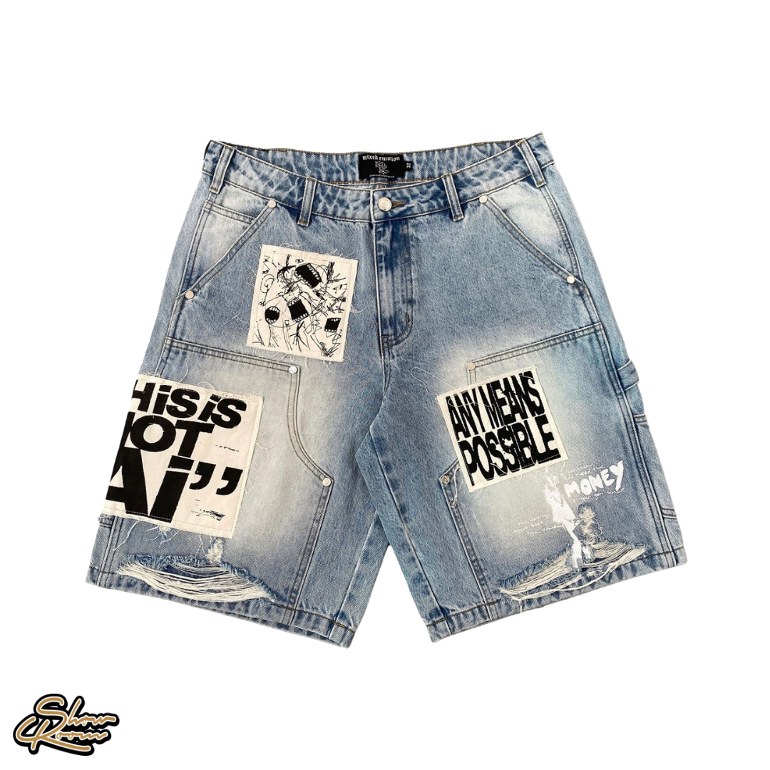 Mixed Emotions Ai Denim Shorts 
