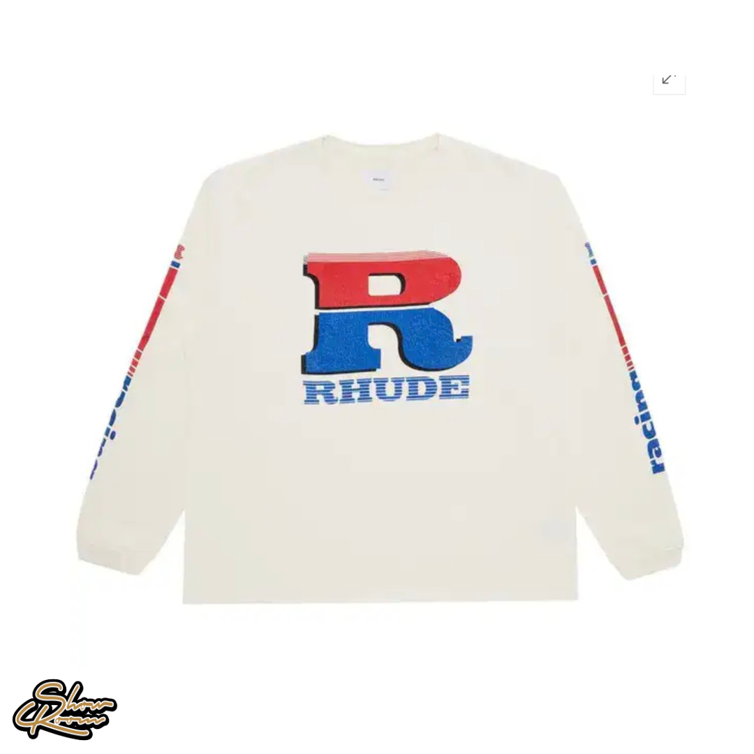 Rhude Split Petrol Logo Mesh LS Tee 