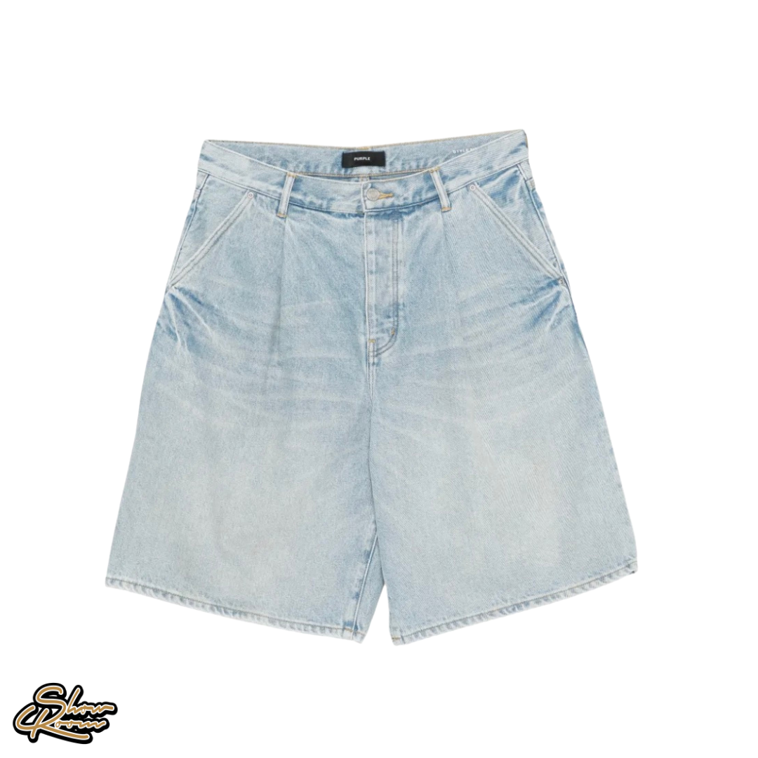 Purple Brand Pleated Denim Shorts 