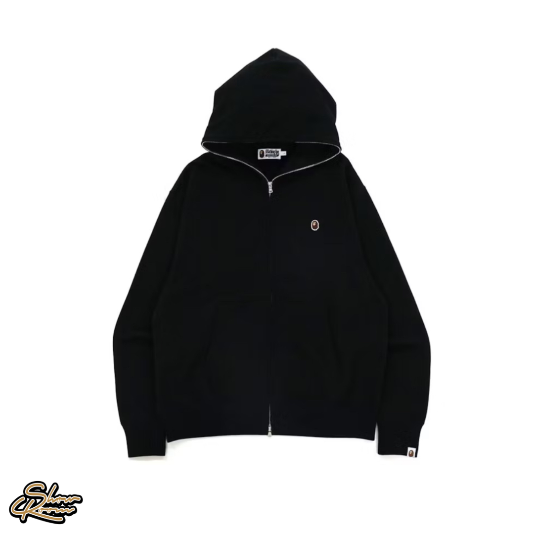 Bape Front Logo Embroidered Zip Up 