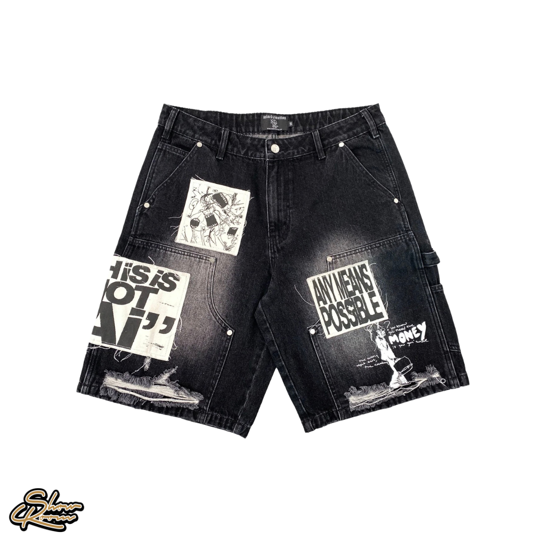Mixed Emotions Ai Denim Shorts 
