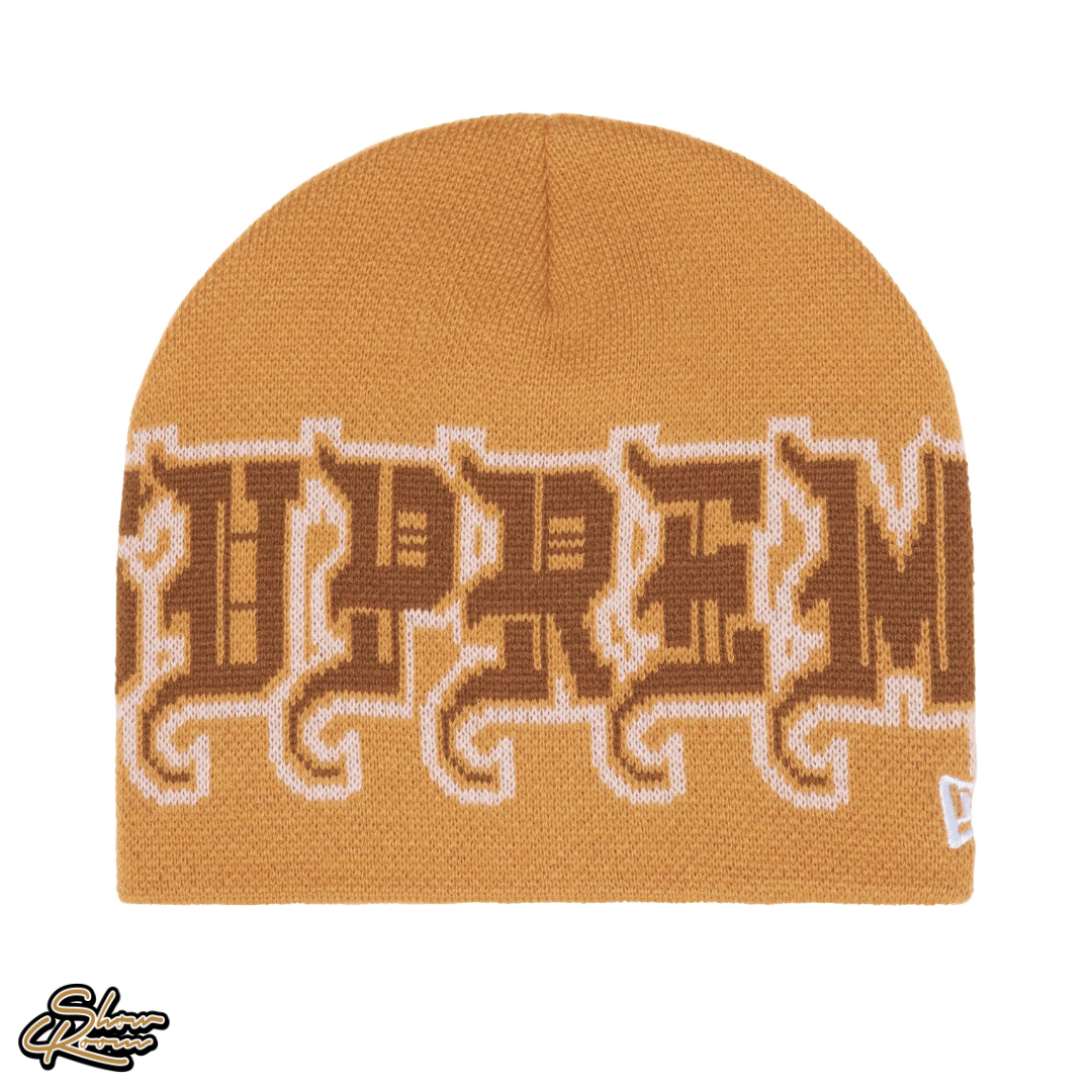 Supreme New Era Outline Beanie “Tan”