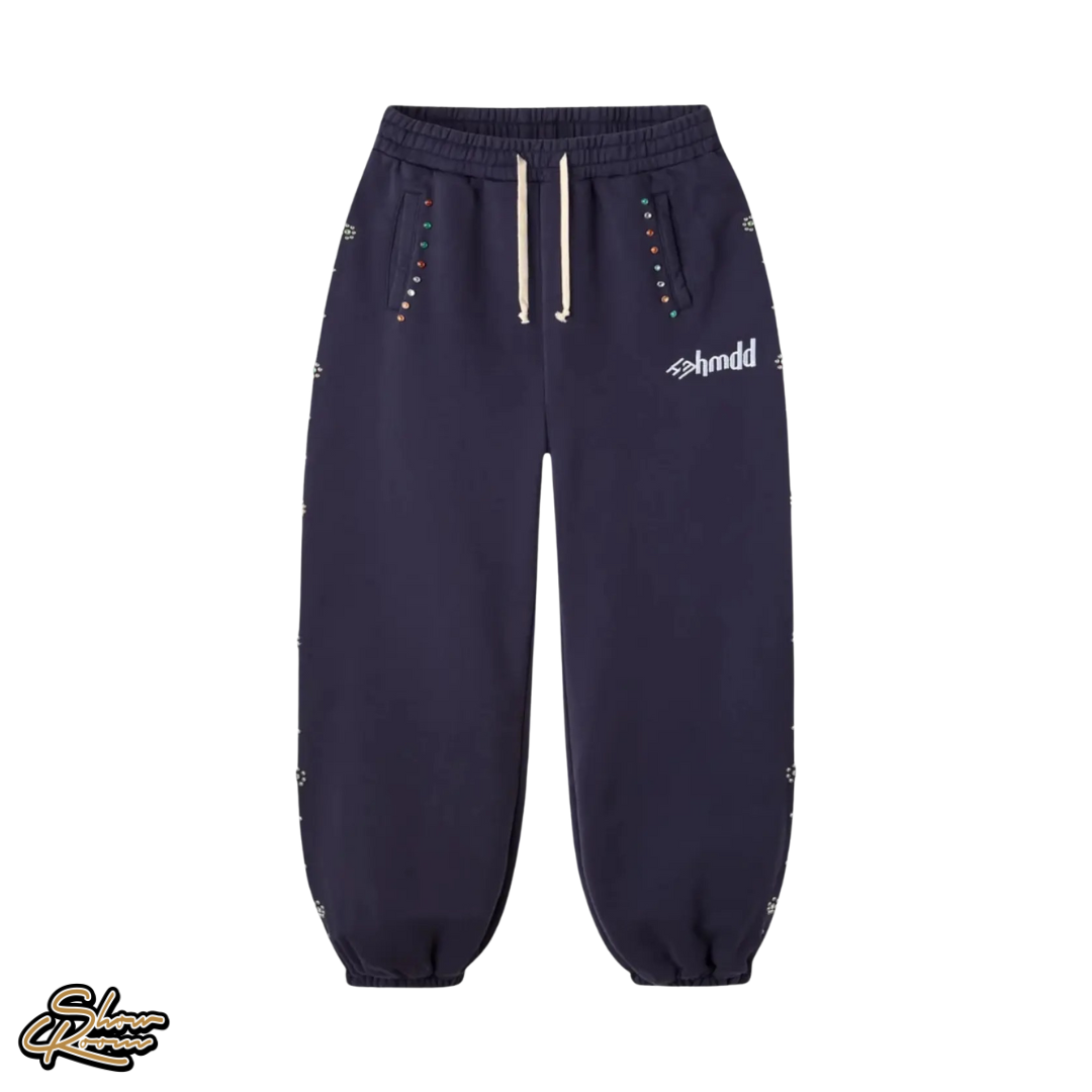 HMDD Flower Studded Scrunch Sweatpants 