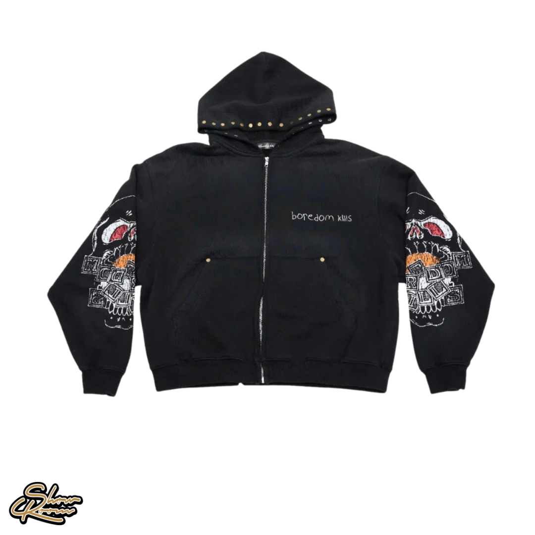 Boredom Kills BK Skull Hoodie 